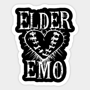 Elder Emo. Alternative Scene, Old Emo Kids Valentine Heart Sticker